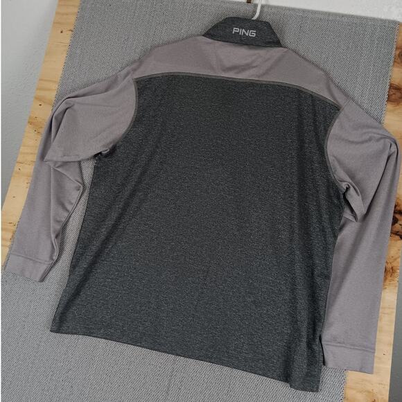 Ping Quarter Zip Golf Shirt Mens XL Gray Striped Performance Sensorcool Wicking - Picture 8 of 12